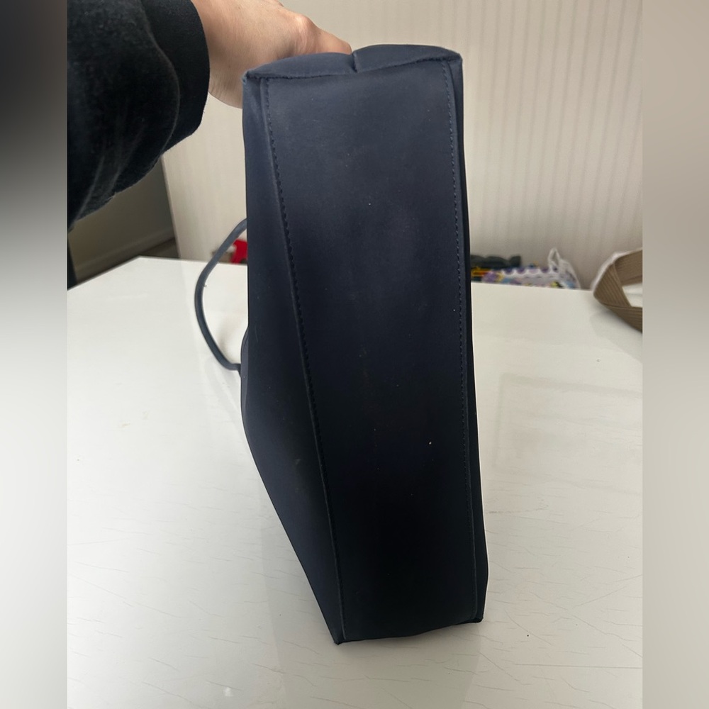 Y2K Esprit Dark Blue Gingham Nylon Tote Bag - Picture 5 of 6